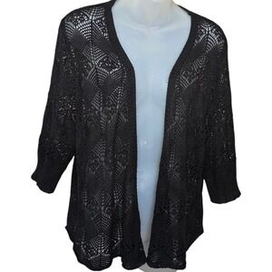 Live and Let‎ Live Womens Whimsigoth Open Knit Cardigan Size 2X Witchy Gothic